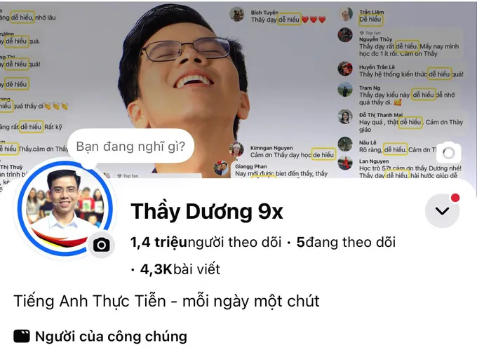 Kênh Fanpage Facebook của Thầy Dương